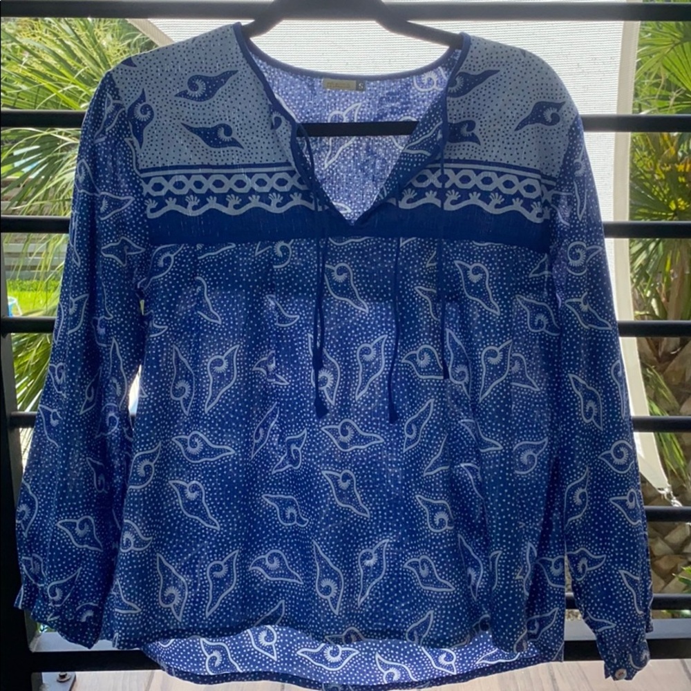 MATTA NY ZAIRA SHELL TOP - TURKISH BLUE